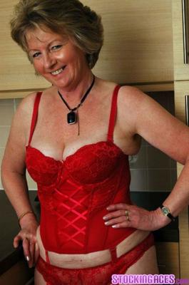 Colleen in Red Girdles