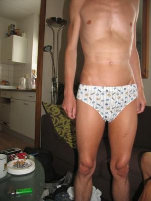 young boy in underwear