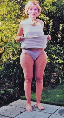 Classic Lady in her English Garden in panties