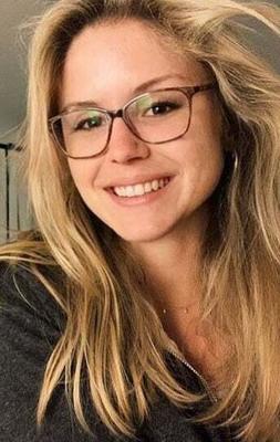 Blonde glasses on