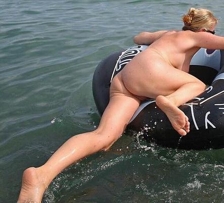 Blonde German Wife Eva in the sea