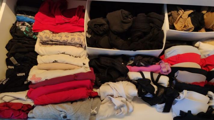 Nylons, Bras and strings of my slut GF - panty drawer raid