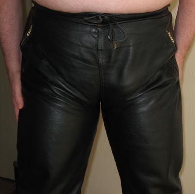 Leather sweatpants