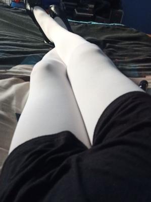 white tights and leotard