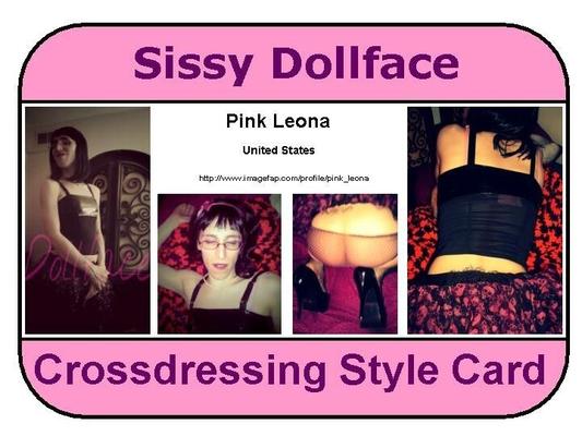 Cartes de style crossdressing Sissy Dollface