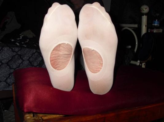 Close up of feet in convertible ballet tights=) film on ph!