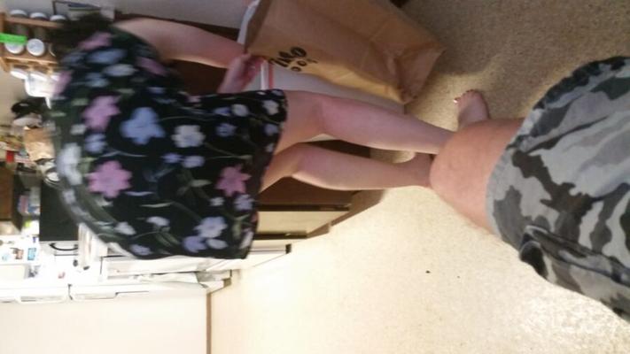 Wife teasing me in a dress