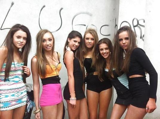 Chav teens dressed like slags