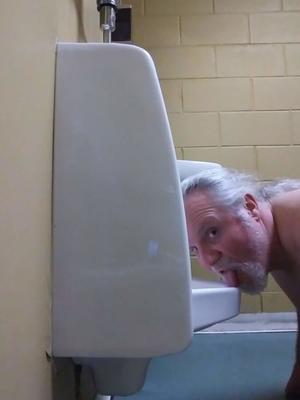 Fag trucker  licking toilet