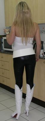 Milf in leather and boots