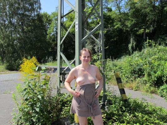 german amateur girl shows outdoor