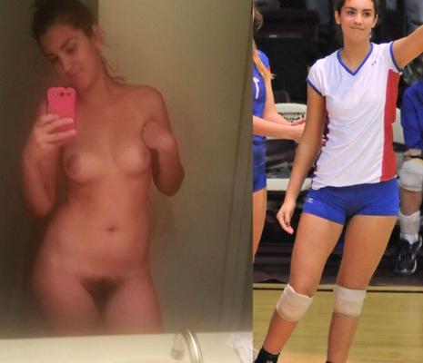 Selfies d'un joueur de volley-ball universitaire