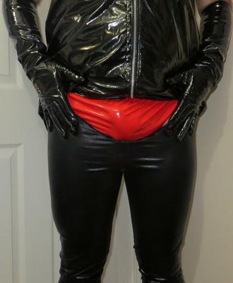 Shiny leggings and PVC Panties