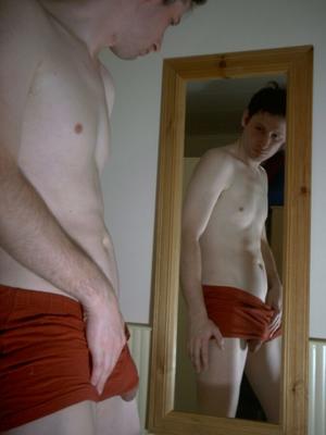 Jonathan Naked in the mirror.