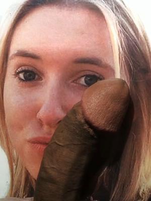 Dumme blonde Jen-Sperma-/Schwanz-Tribute