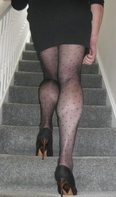 Black tights, barely black tights and natural tights...