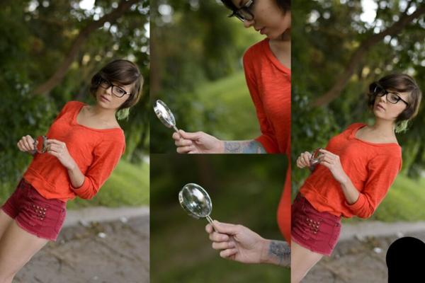 Alt-Punk-Emo-Girl Cosplay als Velma