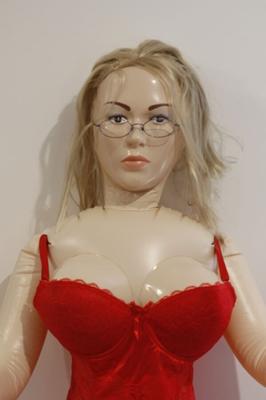 Sexy love doll wears red lingerie