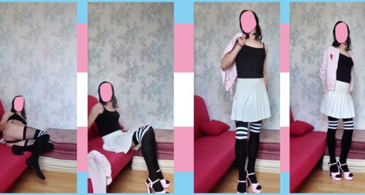 lolatoys femboy en jupe plissée blanche