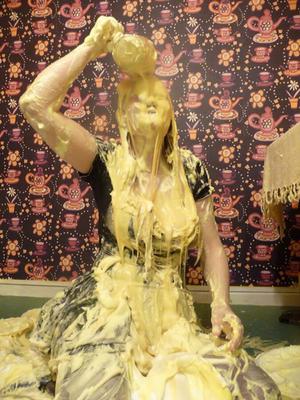 Sexy mature cunt being covered in sticky custard