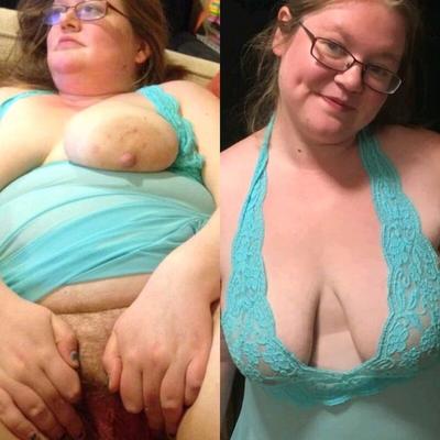 BBW Sarah habillée et déshabillée