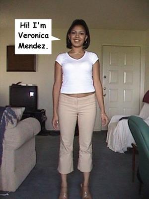 Veronica Mendez takes off her pants