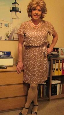 Nicola in Brown Polka Dot Dress