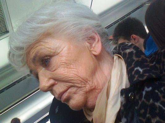 Mature candid - hot polish granny, gilf in crowded bus