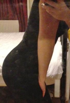 Slutty girlfriend in clingy black pencildress - PLS COMMENT