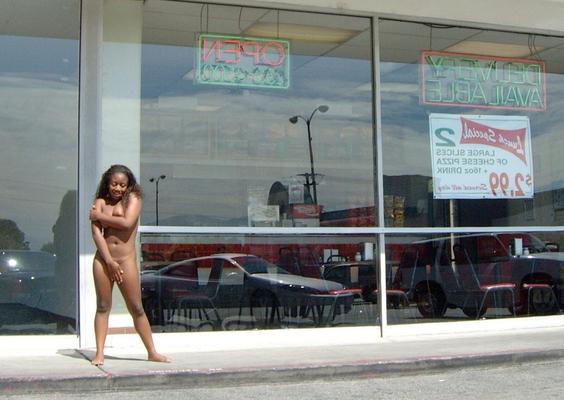 Assortment of Ebony nude & barefoot in public