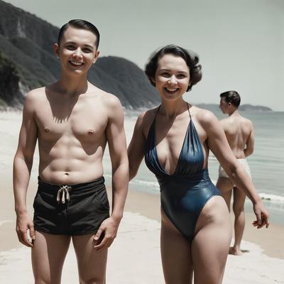 AI Generated 779: old fam beach photos