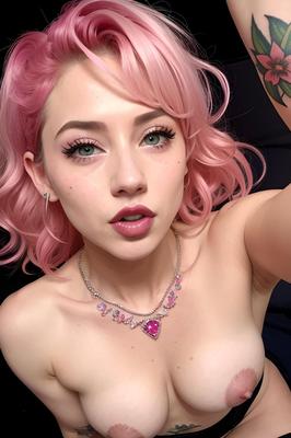 Pink hair AI women