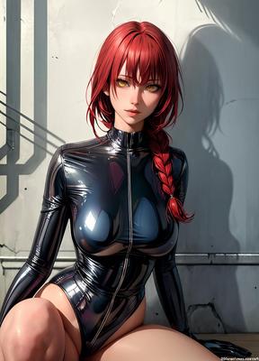 Hentai Makima Shiny leather Latex Teen 