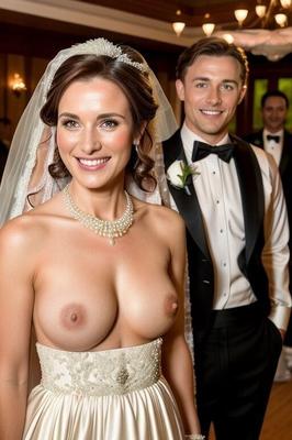 AI Brides with Bare Breasts Realistic