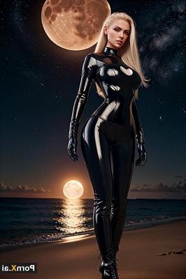 KI-generierte blonde Latex-Weltraumkrieger