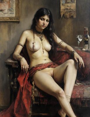 Classic nude paintings of his favorite harem lady