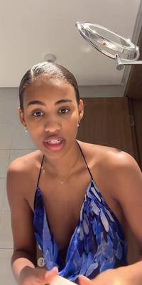 Downblouse black girl