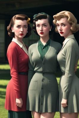 1950s cardigan girls