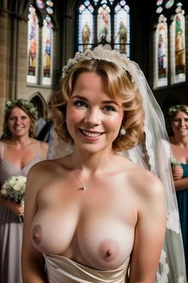 AI Brides with Bare Breasts Realistic