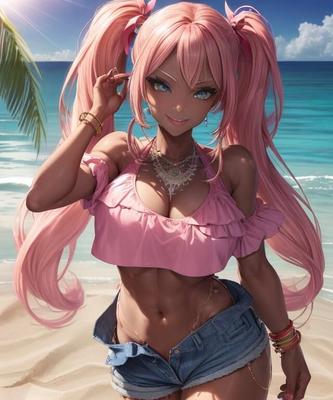 3d Hentai beach babe looking for fun