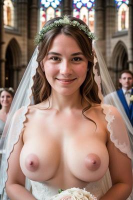 AI Brides with Bare Breasts Realistic