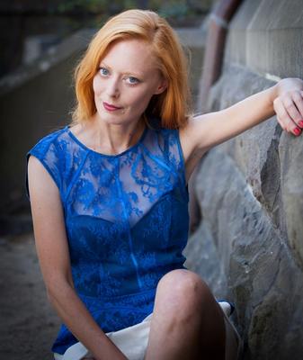 Redhead in Blue Lace