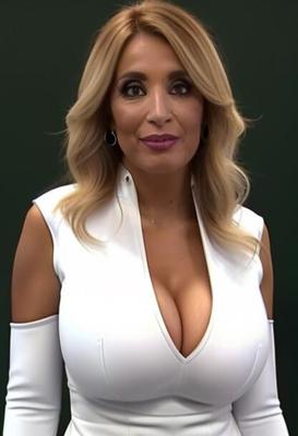 Rocio Martinez, présentatrice de télévision aux gros seins de Burgos, générée par IA