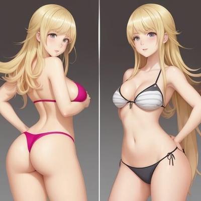 Blonde Bikini-Anime-Mädchen