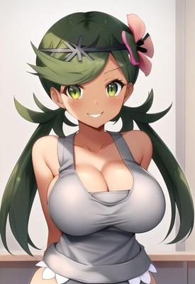 Mallow busty pokemon trainer sun moon ai generated