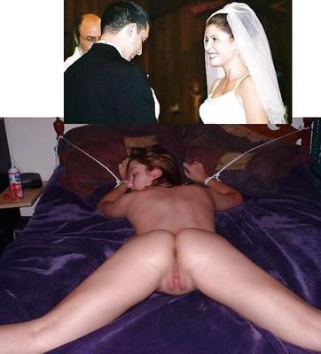 Novias bondage vestidas y desnudas