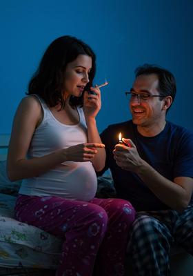 Me and my pregnant wife smoking