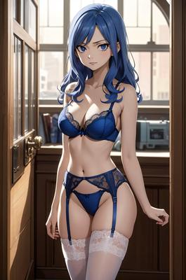 Anime Dessous Girl Juvia Blauhaarige Süße