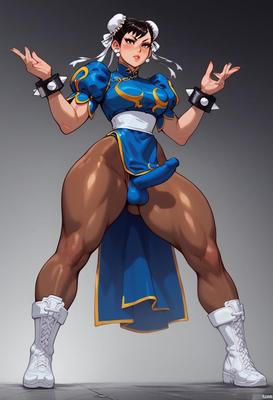 Érection chun li futa bulge