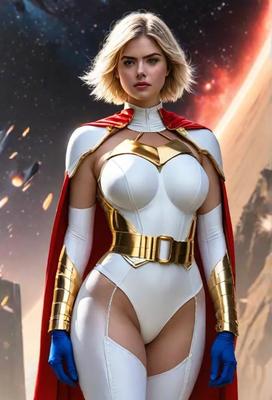 Kate Upton Power Girl Butel Schauspielerin AI Cosplay